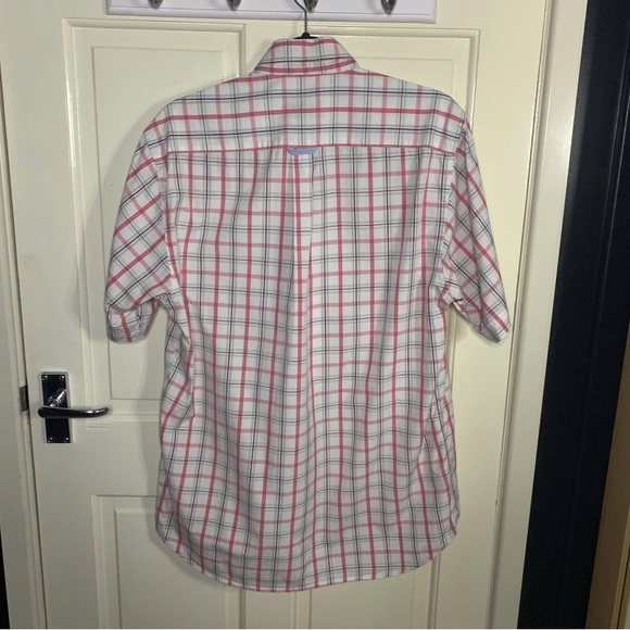 Barbour Men’s Size Medium The Sporting Shirt Short Sleeve Lightweight Plaid Blue - Picture 5 of 7